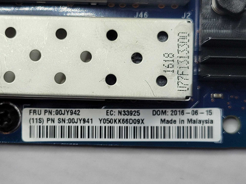 LENOVO Intel 00JY942 X710-DA2 ML2 2x10Gbe card, LP _