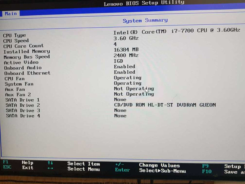 Lenovo ThinkCentre M910t  i7-7700 CPU @ 3.60 GHz 16GB DDR4 Ram