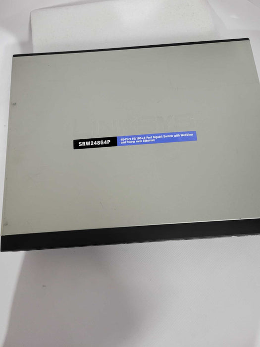 LINKSYS SRW248G4P 48 PORT 10/100 + 4 PORT GIGABIT 375W POE SWITCH !