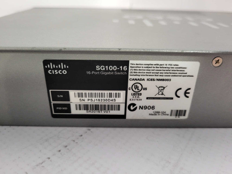 Cisco 16-Port GbE Layer 2 Network Switch SG100-16 $