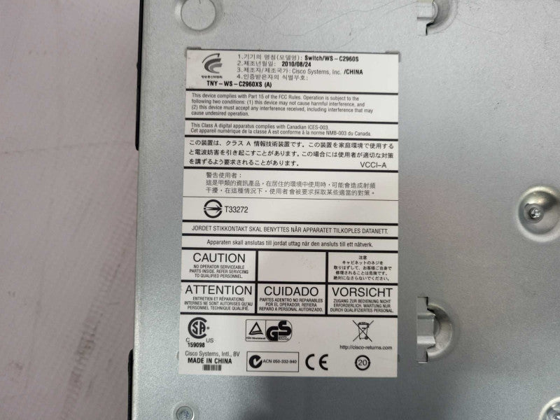 Cisco WS-C2960S-24TS-S 24-Port Gigabit 2960S Series Switch $