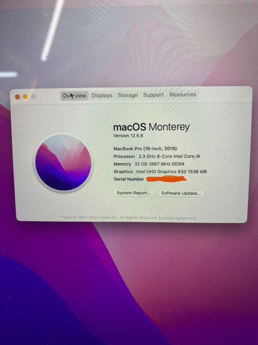 Apple MacBook Pro 16\\" 2019 Touchbar i9-9880H Radeon Pro5500M 32GB 1TB READ