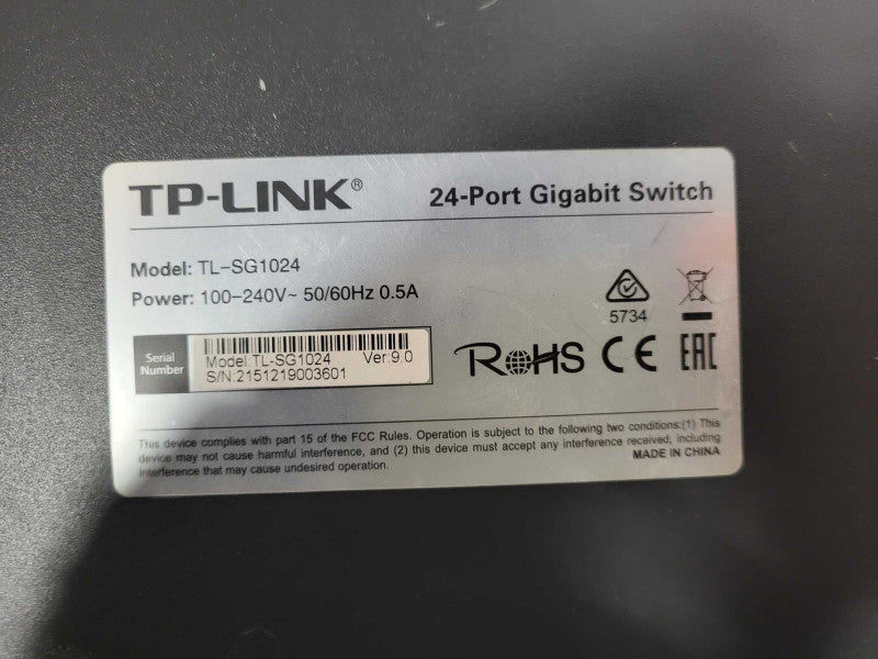 TP-Link TL-SG1024 24-Port Gigabit Switch - w/ Rack Mount Ears $
