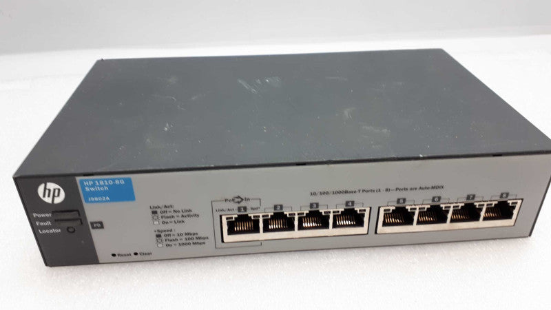 HP 1810-8G SWITCH J9802A - NO POWER CORD INCLUDED &