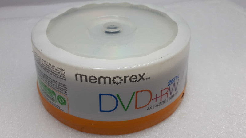 Memorex DVD+RW 4x 4.7 Go 120 min Rewritable 25 Pack NEW &