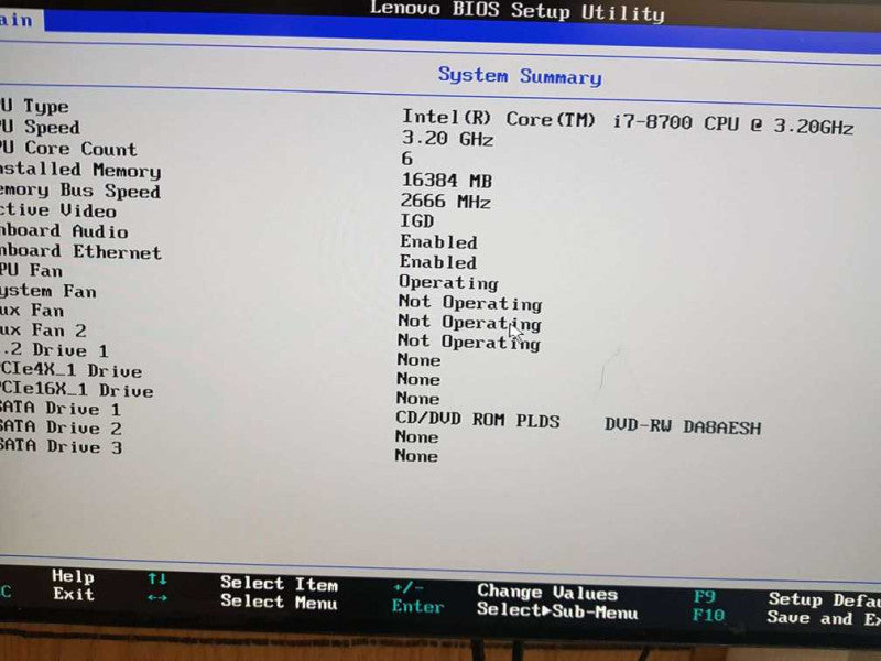 Lenovo ThinkCentre M720t i7-8700 CPU @ 3.20GHz 16GB DDR4 Ram Q