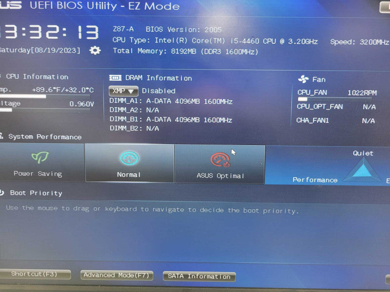 Intel Core i5-4460 | ASUS Z87-A | 8GB DDR3