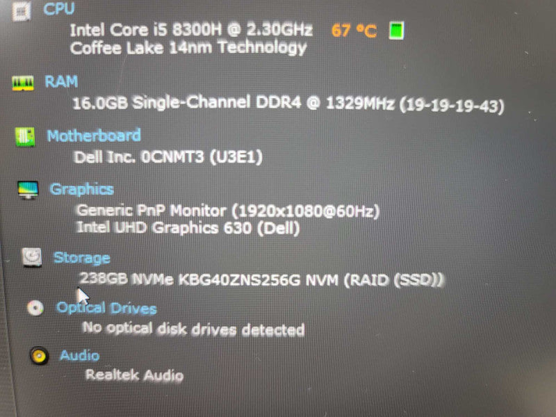 Dell  XPS 9570 Core i5- 8300H,  16GB DDR4, 256GB m.2  Î²