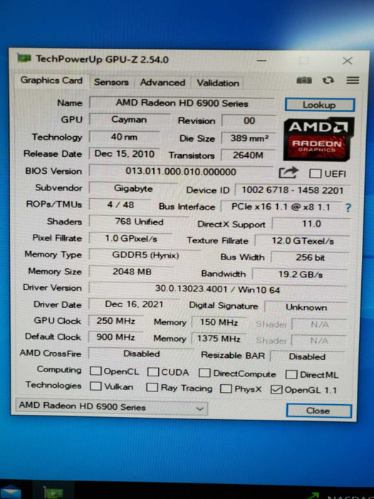 Gigabyte HD 6970 OC 2gb