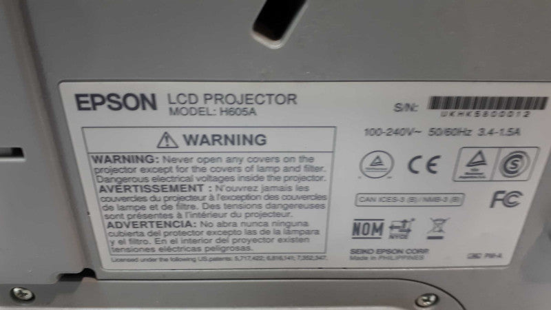 Epson PowerLite 570 H605A 3LCD XGA Projector &