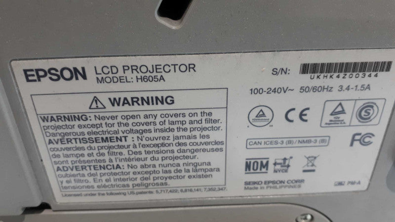 Epson PowerLite 570 H605A 3LCD XGA Projector HDMI &