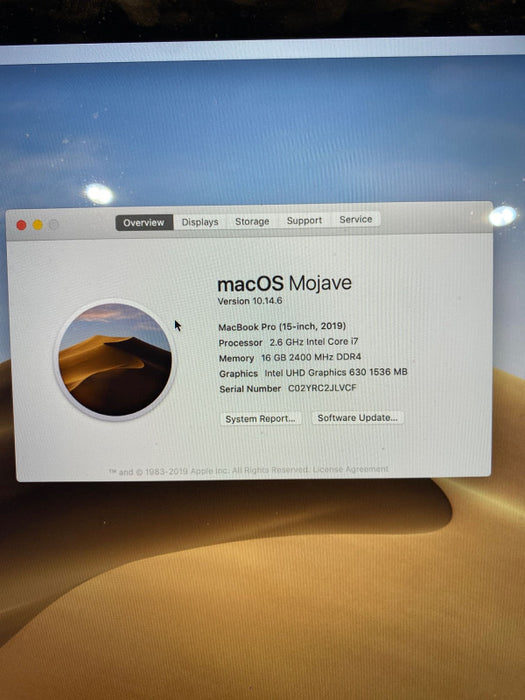 Apple MacBook Pro 15\\" 2019 TouchBar i7-9750H Radeon Pro 555X 16GB 256SSD READ