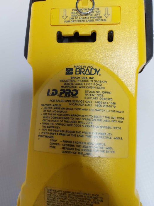 Untested/BRADY I.D. PRO Wire Marker Printer #