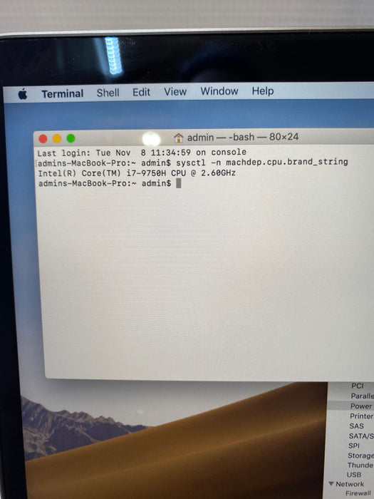 Apple MacBook Pro 15\\" 2019 TouchBar i7-9750H Radeon Pro 555X 16GB 256SSD READ
