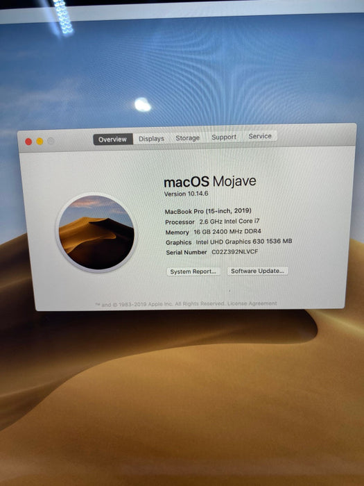 Apple MacBook Pro 15\\" 2019 TouchBar i7-9750H Radeon Pro 555X 16GB 256SSD READ