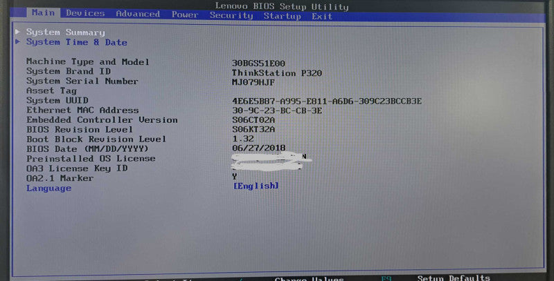 Lenovo ThinkStation P320 Xeon E3-1245 v6 @ 3.70GHz 16GB DDR4 No HDD/OS )