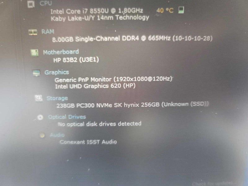 HP EliteBook 840 G6 i7-8550U @ 1.80GHz, 8GB DDR4, 256GB m.2 Î²