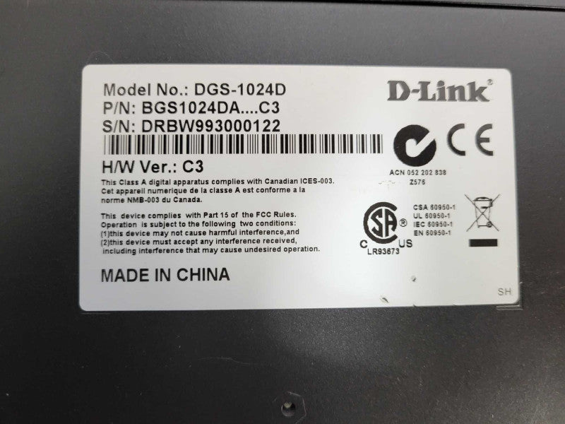 D-Link DGS-1024D 24 Port 10/100/1000 Gigabit Ethernet Switch  $