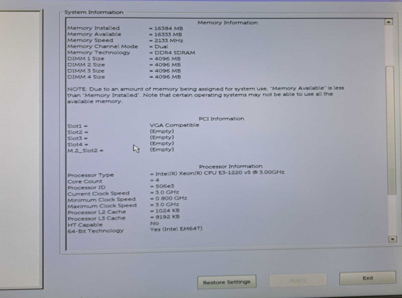 Dell Precision T3620 Xeon E3-1220 v5 @ 3.00GHz 16GB DDR4 K420 *READ* )