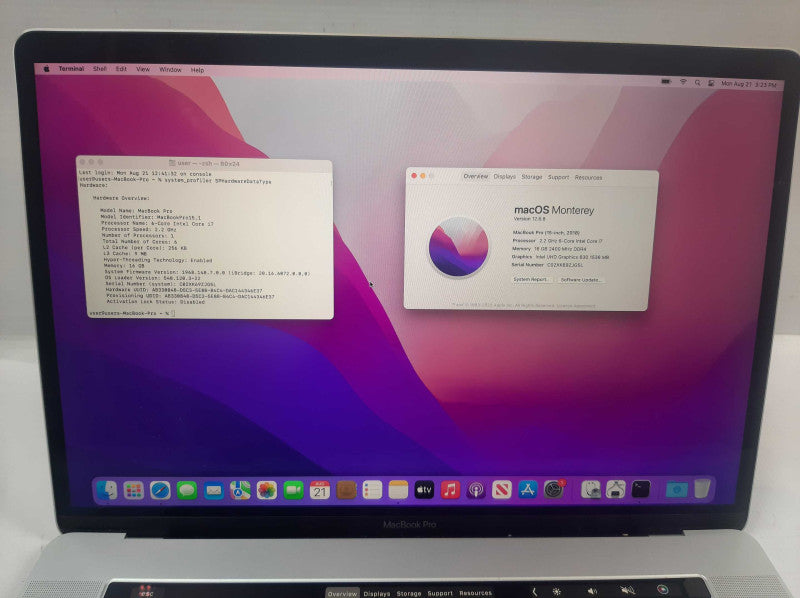 Apple MacBook Pro 15\\" 2018 i7-8750H @2.2Ghz Radeon Pro 555X 16GB 256SSD READ Q