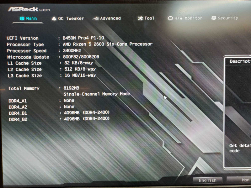 Custom PC - AMD Ryzen 5 2600 @ 3.40 GHZ 8GB DDR4, GTX 1050 2GB 600W PSU