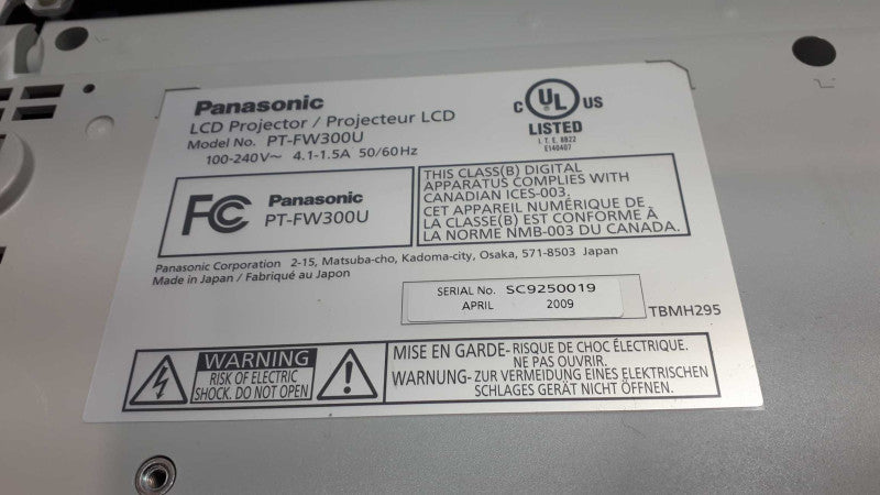 Panasonic PT-FW300U Multimedia LCD Projector - 3500 Lumens &