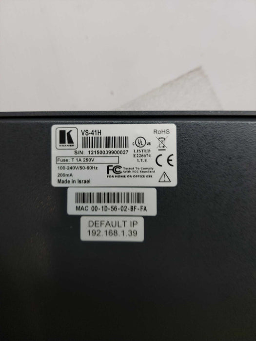 Kramer HDMI Switcher VS-41H & 2-Kramer  HDMI Line ReceiversTP-580R