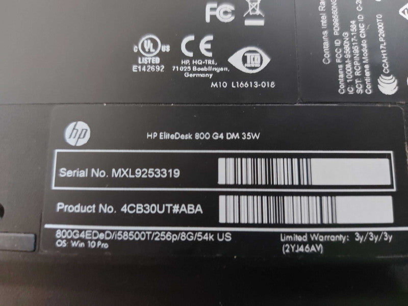 HP EliteDesk 800 G4 I5-8500T @ 2.10ghz / 8gb ram / READ #
