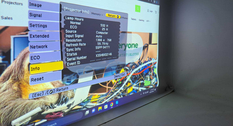 Epson PowerLite 1781W LCD Projector H794A 532 Lamp Hours )