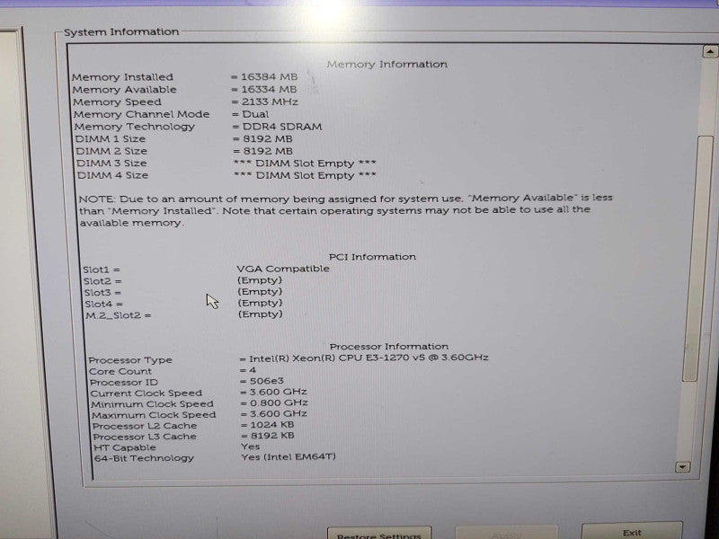 Dell Precision T3620 Xeon E3-1270 V5 @ 3.60ghz / 16gb ram / W4100 GPU #