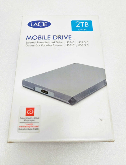 LaCie Mobile Drive 2TB (Space Grey) Open Box STHG2000402 ( READ)  :