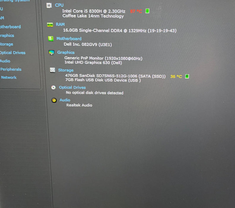 DELL XPS 15 9570 Laptop Intel Core i5-8300H @2.30GHz 16 GB RAM 512 GB SSD