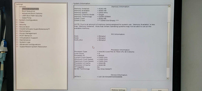 Dell OptiPlex 3050 SFF i5-7500 8GB RAM 128GB SSD