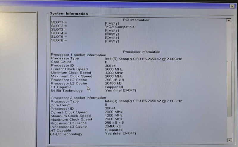Dell Precision 5610 WS 2x Xeon E5-2650 v2 @ 2.60GHz 32GB Ram Quadro K600 GPU )