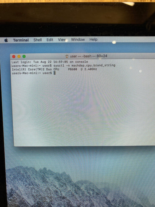 Apple Mac mini Mid 2010 Intel Core 2 Duo P8600 @ 2.4GHz 6 GB RAM 500 GB HDD