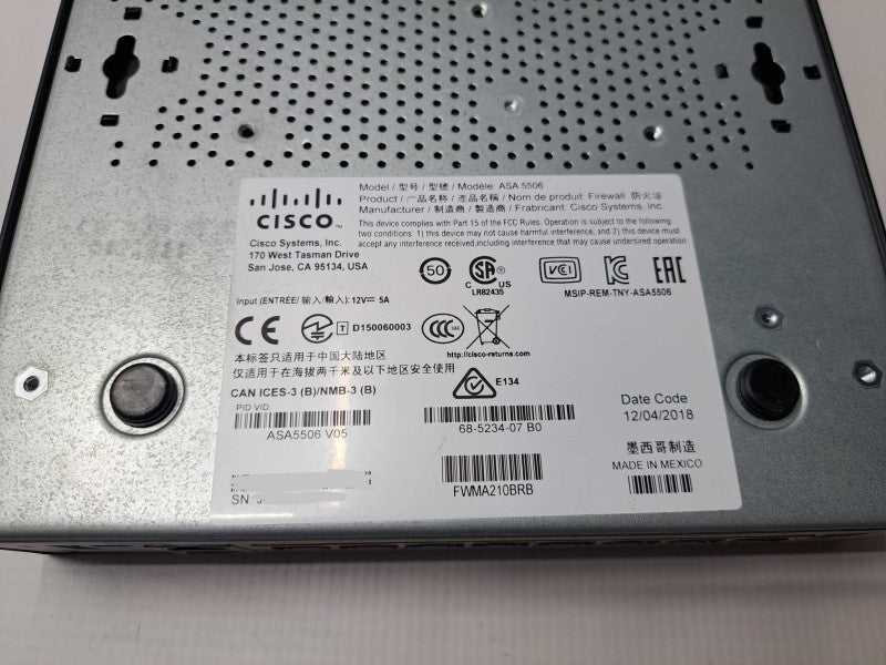 Cisco ASA 5506-X ASA5506 V05 Adaptive Security Appliance )