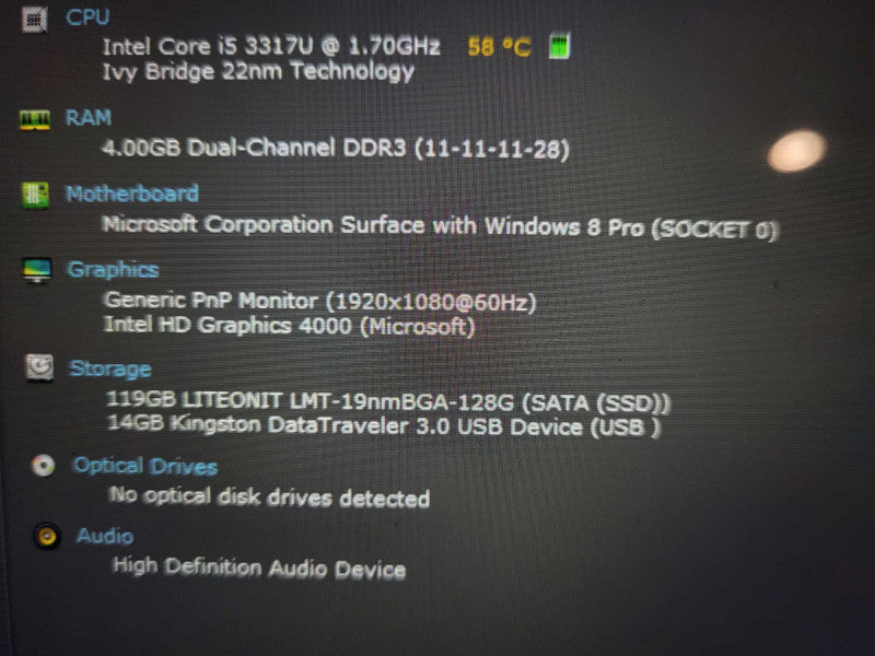 Microsoft Surface Pro 1514 10.6\\" i5-3317U 4GB RAM 128GB SSD $