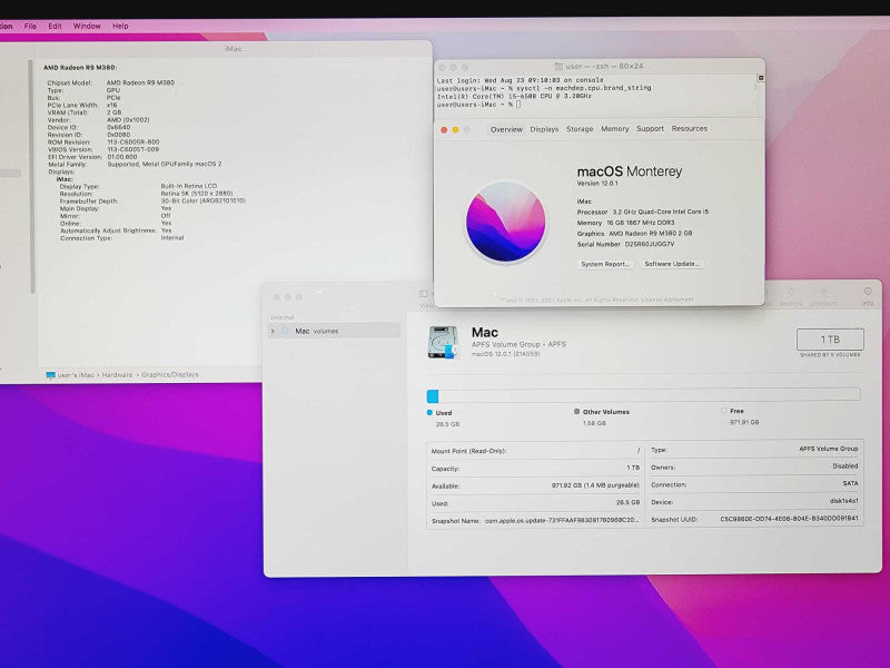 Apple iMac 2015 5K Retina 27\\" Core i5-6500@3.2GHz 16GB DDR3 1TB HDD R9 M380 2GB (