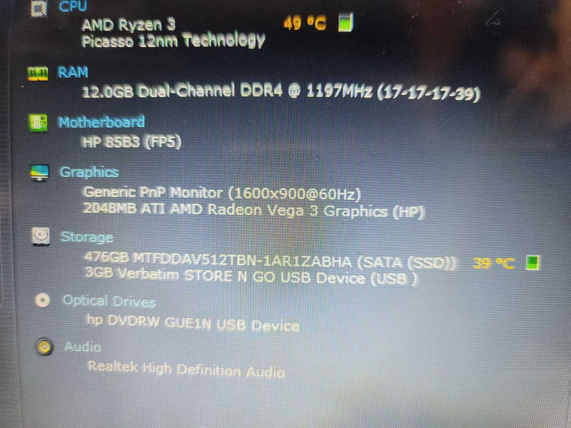 HP Laptop 17\\" AMD Ryzen 3 3200U, 2GB Radeon Vega 3, 12GB DDR4, 512GB SSD  Î²