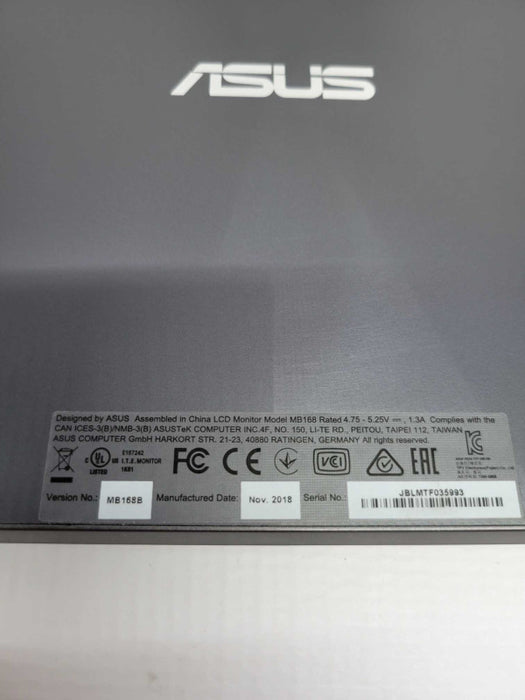ASUS MB168B USB Portable Monitor 15.6\\" 1366x768 Ultra-Slim (READ)