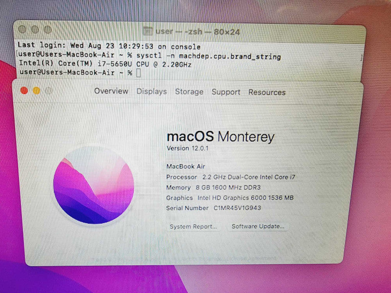 Apple Macbook Air 2015 13\\" Core i7-5650U @ 2.2GHz 8GB DDR3 500GB SSD (