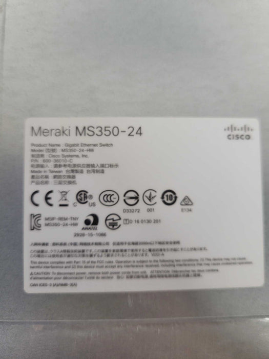 Cisco Meraki MS350-24P L3 Stck Cld-Mngd 24x GigE 370W PoE Switch !