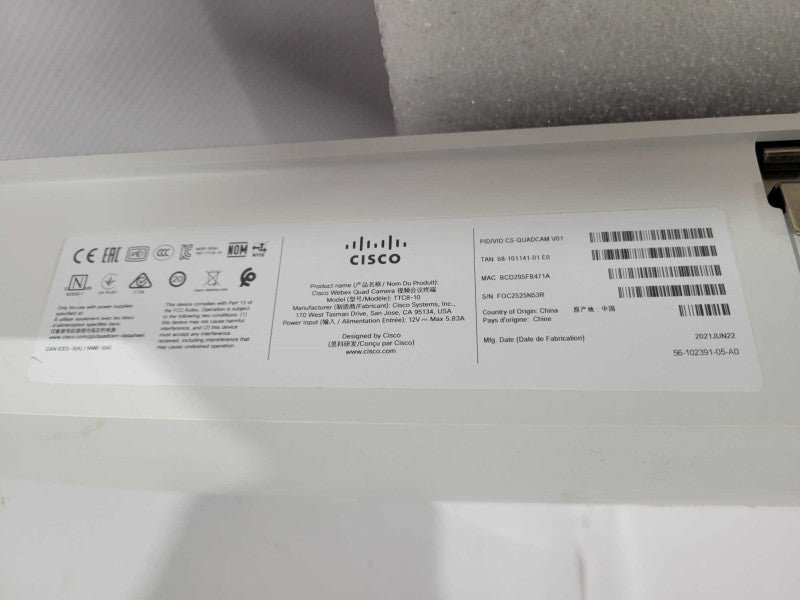 Cisco CS-QUADCAM V01 TTC8-10 Webex Quad Camera !