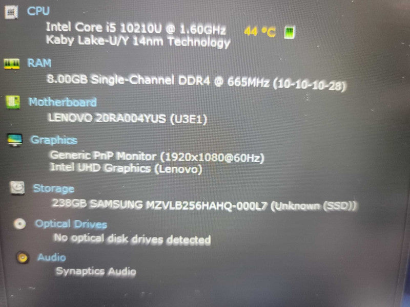 Lenovo ThinkPad E14 i5-10210U @ 1.60GHz, 8GB DDR4, 256GB m.2  Î²