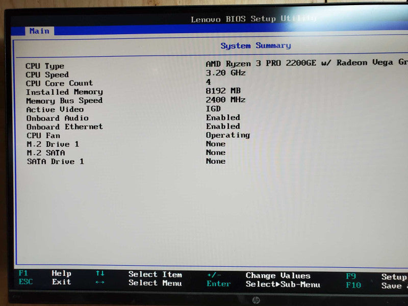 Lenovo ThinkCenter M715q - AMD Ryzen 3 Pro 2200GE @ 3.20 GHZ 8GB DDR4