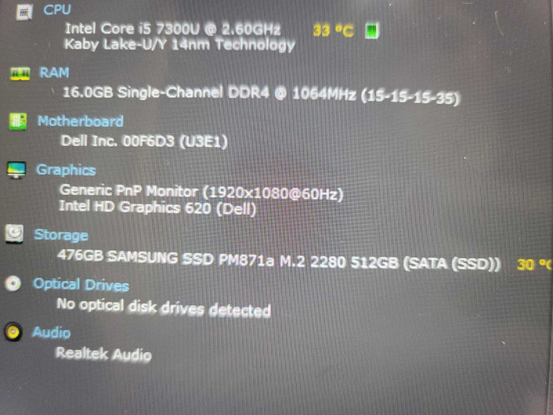 Dell Latitude 7480 TouchScreen i5-7300U @ 2.60GHz, 16GB DDR4, 512GB m.2 Î²