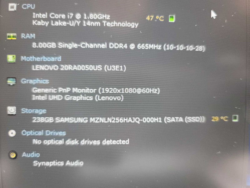 Lenovo ThinkPad E14 i7-10510U @ 1.80GHz, 8GB DDR4, 256GB m.2  Î²