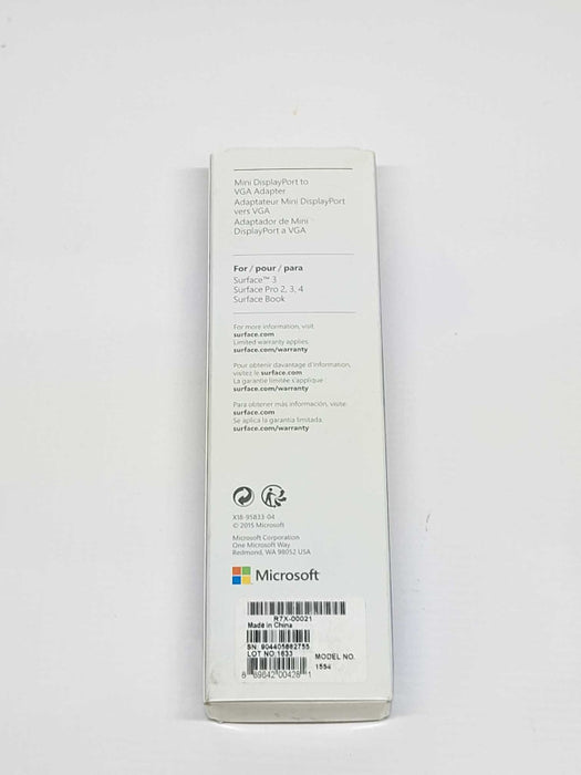 New Microsoft 1554 Mini Display Port to VGA Adapter Surface Pro 2, 3, 4, Book Q