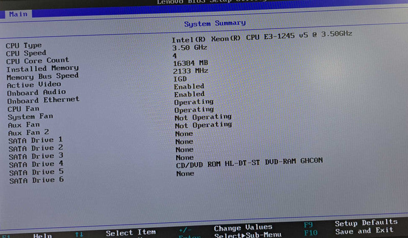 Lenovo ThinkStation P310 Xeon E3-1245 v5 @ 3.50GHz 16GB DDR4 No HDD/OS )
