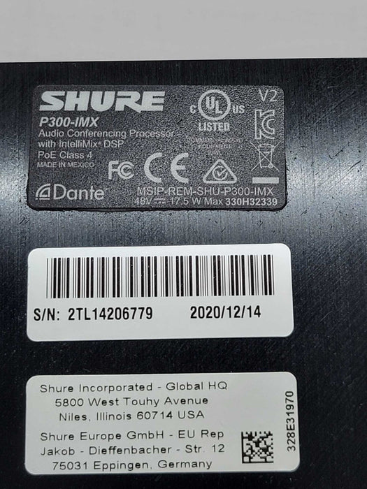 Shure P300-IMX Audio Conferencing Processor w/ Bracket.
